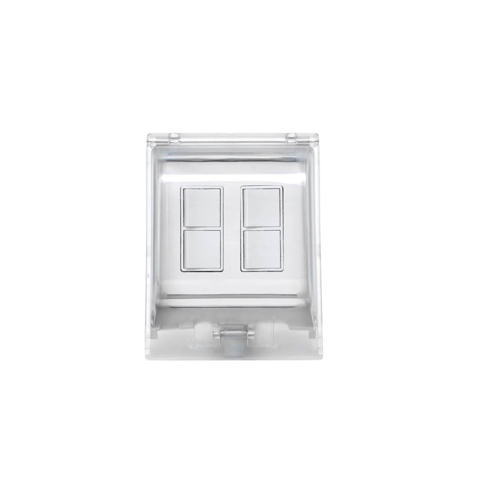 Eurofase EFDWWPW White Eurofase Efdwwpw Flush Mount Dual Duplex Stack Switch With Weatherproof Cover And Gang Box Image 1