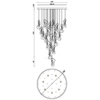Eurofase 49238-020 Polished Nickel Norah, Chandelier, 26-light, 39'', Polished Nickel, Mixed Glass Image 4