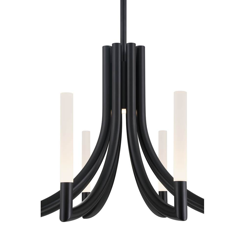 Eurofase 49010-039 Matte Black Olette, Chandelier, 8-light, 24'', Matte Black, Frosted Acrylic Image 3