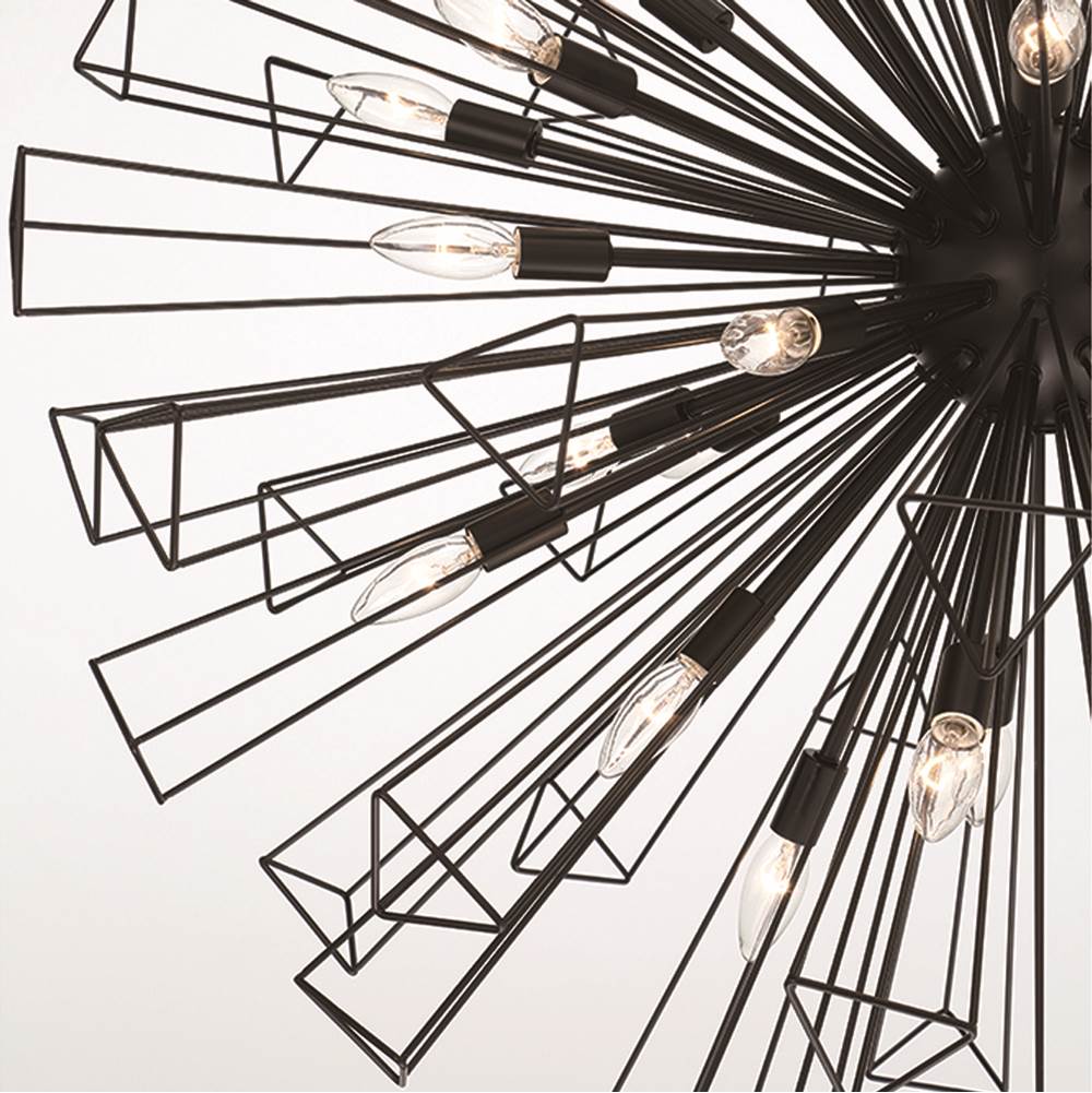 Eurofase 43865-017 Matte Black Dendelio, Chandelier , 35-light, 54'', Matte Black Image 4