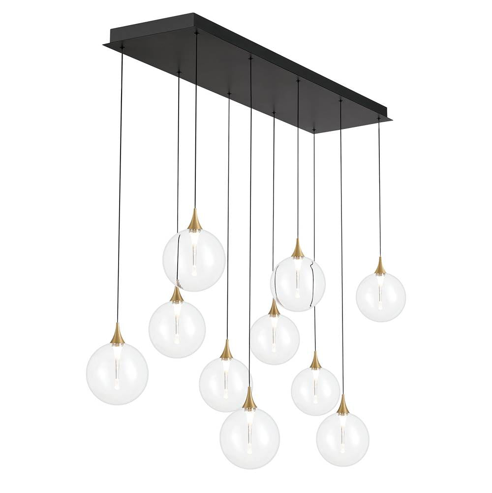 Eurofase 48932-011 Gold Iissa, Chandelier, 10-light, 47'', Gold, Clear Glass Image 5