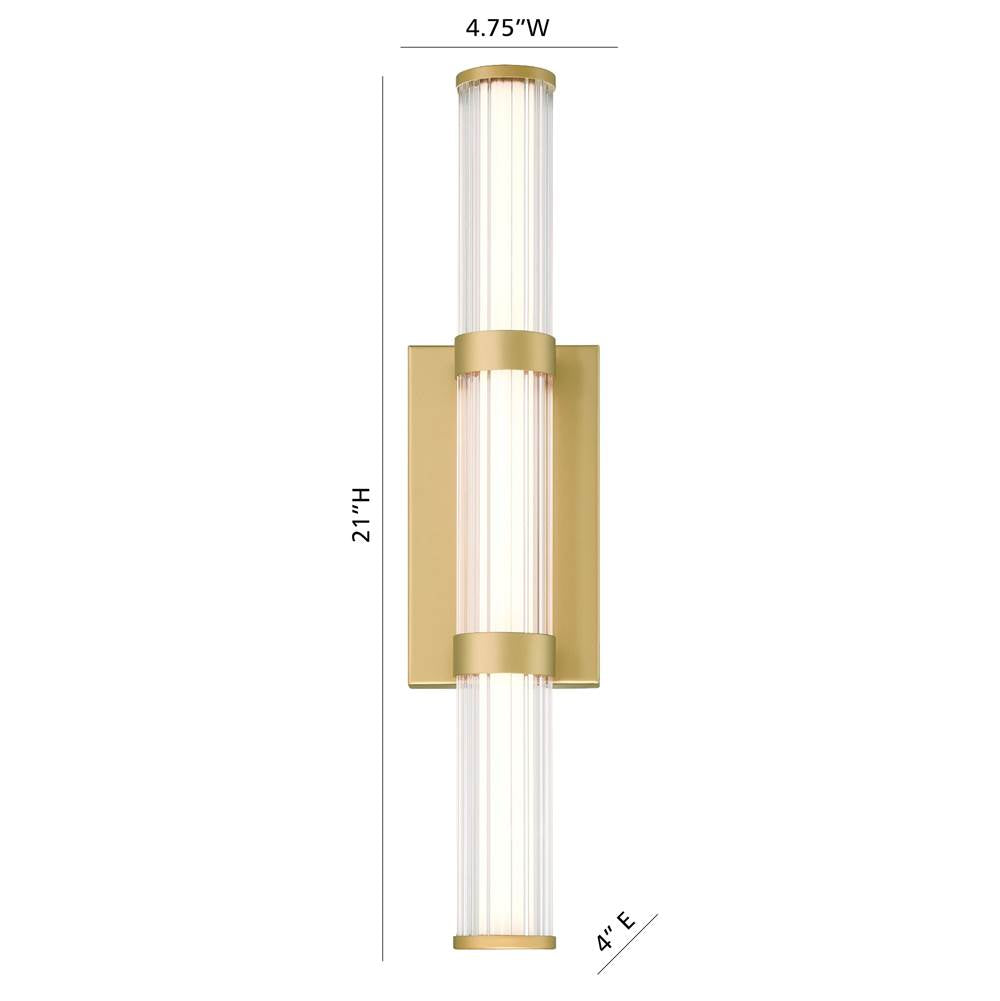 Eurofase 47124-011 Matte Gold Fayton, Outdoor, 21'', Matte Gold, Clear Glass Image 1
