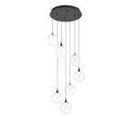 Eurofase 48930-017 Gold Black Mix Iissa, Chandelier, 7-light, 21'', Gold-black Mix, Clear Glass Image 1