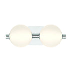 Eurofase 47192-027 Polished Nickel Palmas, Vanity, 2lt, 15'', Polished Nickel, White Glass Image 2