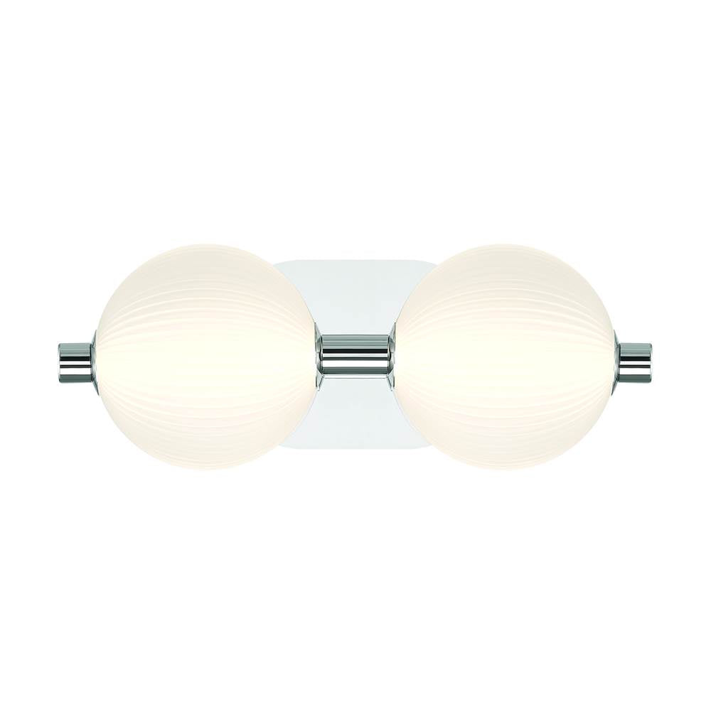 Eurofase 47192-027 Polished Nickel Palmas, Vanity, 2lt, 15'', Polished Nickel, White Glass Image 2