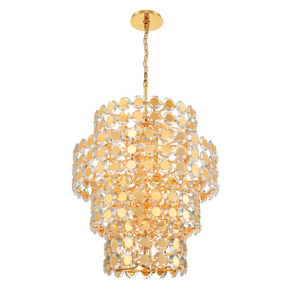 Eurofase Perrene, Chandelier, 24-light, 45'', Gold, Clear Glass