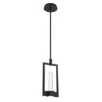Eurofase Hanson, Pendant, 2-light, 17'', Matte Black, Clear Glass