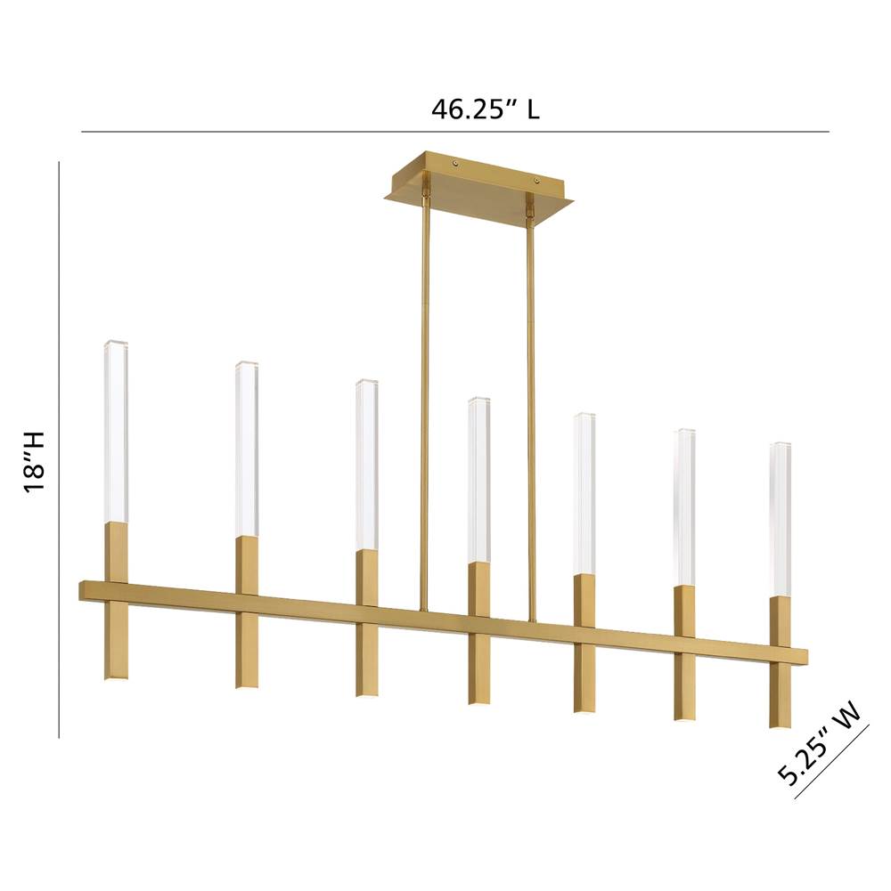 Eurofase 46476-036 Brushed Gold Benicio, Chandelier, 7-light, 46'', Brushed Gold, Clear Glass Image 1