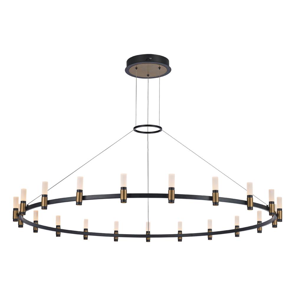 Eurofase Albany, Chandelier, 21-light, 60'', Brass-black Mix, White Acrylic