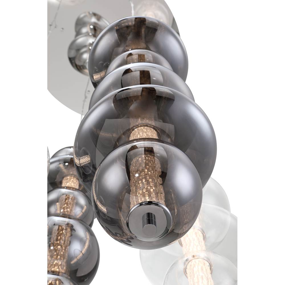 Eurofase 48960-021 Chrome Atomo, Chandelier, 4-light, 50'', Chrome, Mixed Glass Image 1