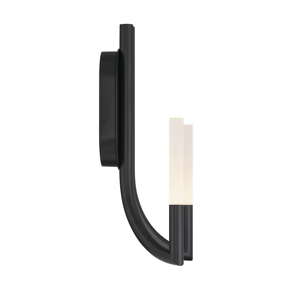 Eurofase Olette, Wall Sconce, 2-light, 17'', Matte Black, Frosted Acrylic