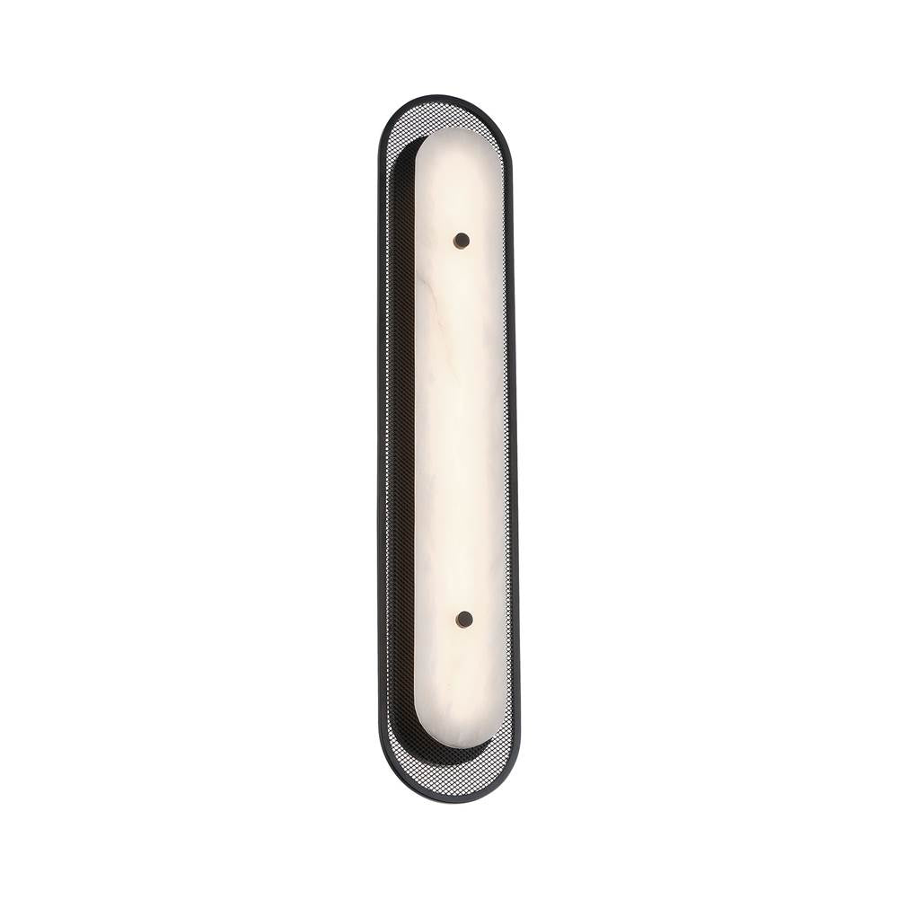 Eurofase 49444-025 Matte Black Tramore, Wall Sconce , 30'', Matte Black, Alabaster Image 1