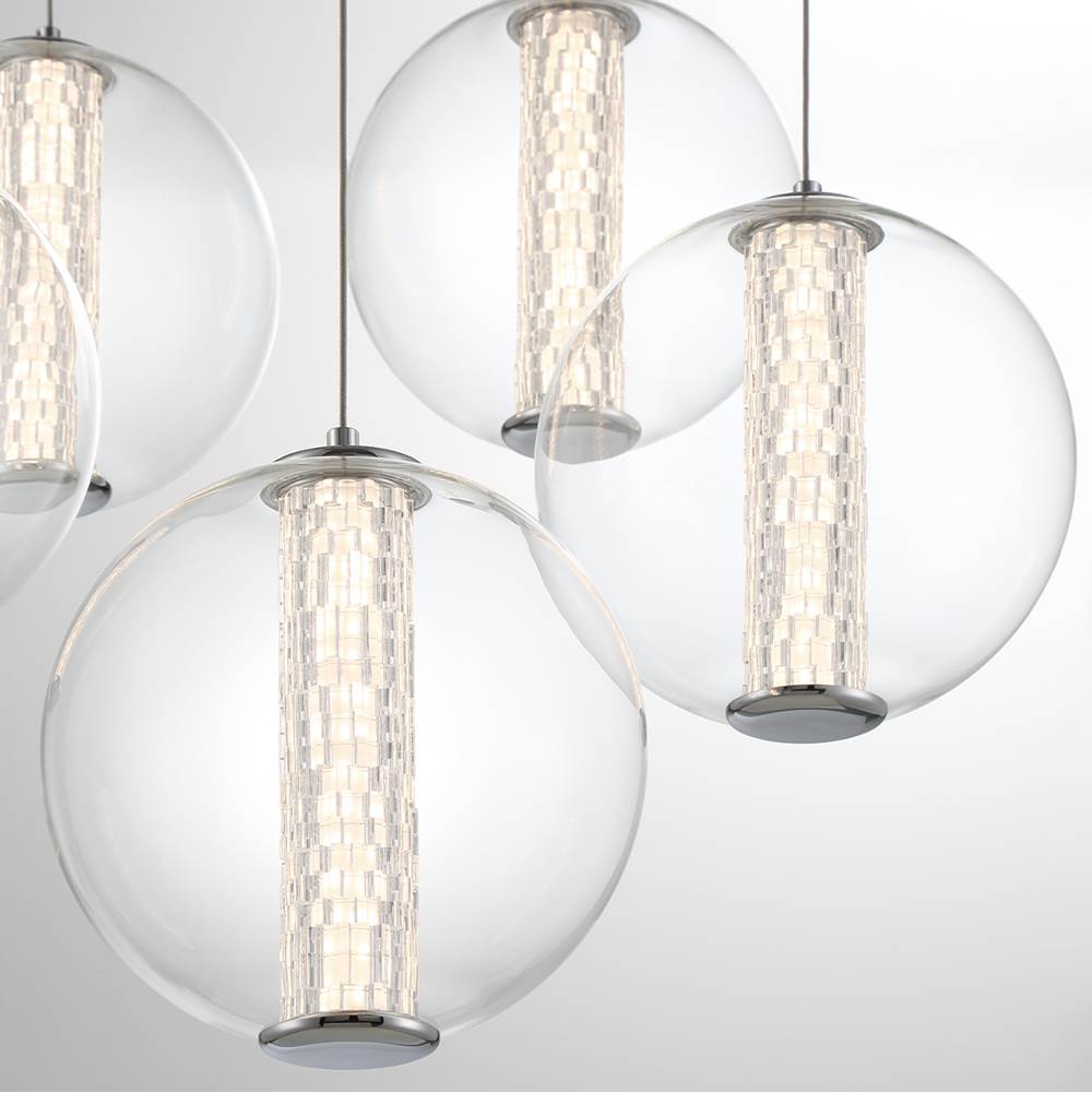 Eurofase 45737-015 Chrome Atomo, Chandelier, 5-light, 26'', Chrome, Clear Glass Image 5