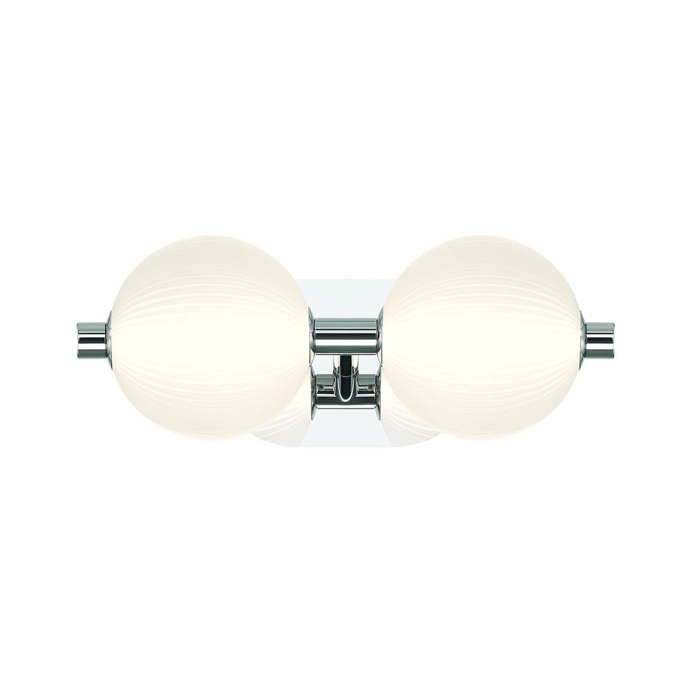 Eurofase 47192-027 Polished Nickel Palmas, Vanity, 2lt, 15'', Polished Nickel, White Glass Image 1