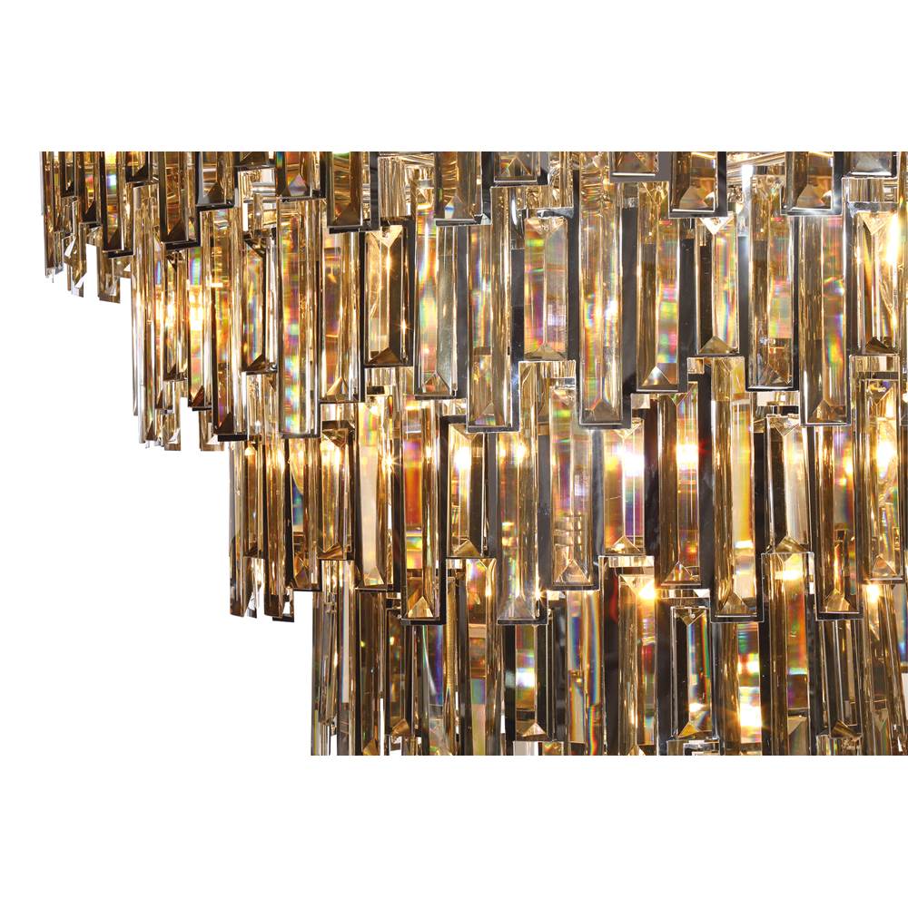 Eurofase 31889-018 Chrome Vienna, Chandelier, 28-light, 48'', Chrome, Amber Glass Image 1