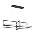 Eurofase 39323-019 Matte Black Bordo, Chandelier, 3-light, 38'', Matte Black, White Acrylic Image 1