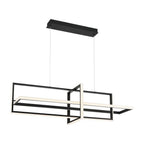 Eurofase 39323-019 Matte Black Bordo, Chandelier, 3-light, 38'', Matte Black, White Acrylic Image 1