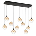 Eurofase 48933-032 Matte Black Iissa, Chandelier, 10-light, 47'', Matte Black, Amber Glass Image 2