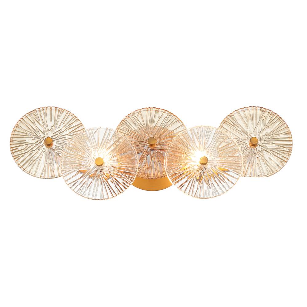 Eurofase 45700-019 Matte Gold Sue-anne, Vanity, 22'', Matte Gold, Clear-amber Glass Image 4