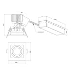 Eurofase 28722-30-014 White Amigo 15w 1 Light Square Trim Gimbal 3000k White Image 1