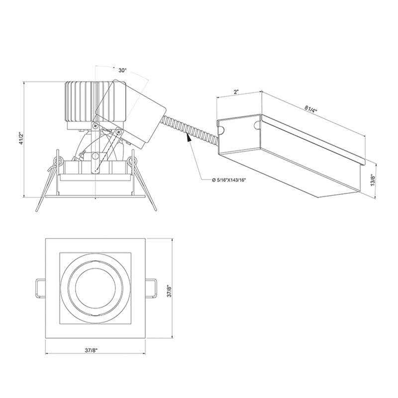 Eurofase 28722-30-021 Black Amigo 15w 1 Light Square Trim Gimbal 3000k Black Image 3
