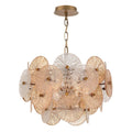 Eurofase Sue Anne Sue-anne, Chandelier, 6-light, 20'', Matte Gold, Clear-amber Glass
