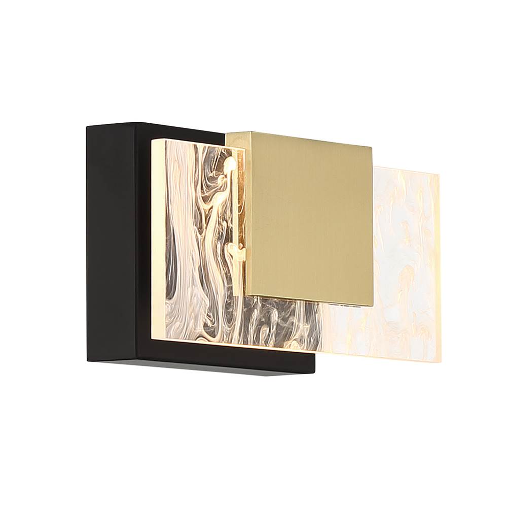Eurofase 45345-012 Gold Black Mix Kasha, Vanity, 9'', Gold-black Mix, Clear-white Acrylic Image 3