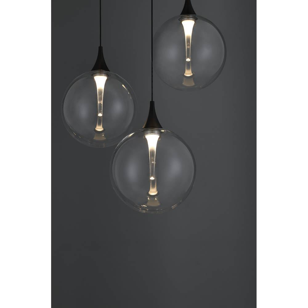 Eurofase 48929-011 Matte Black Iissa, Chandelier, 7-light, 21'', Matte Black, Clear Glass Image 6