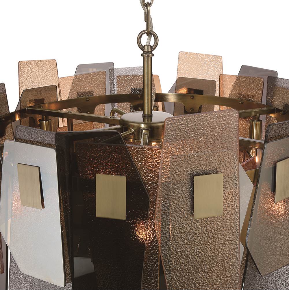 Eurofase 43875-016 Brushed Brass Cocolina, Chandelier, 10-light, 26'', Brushed Brass, Mixed Glass Image 2