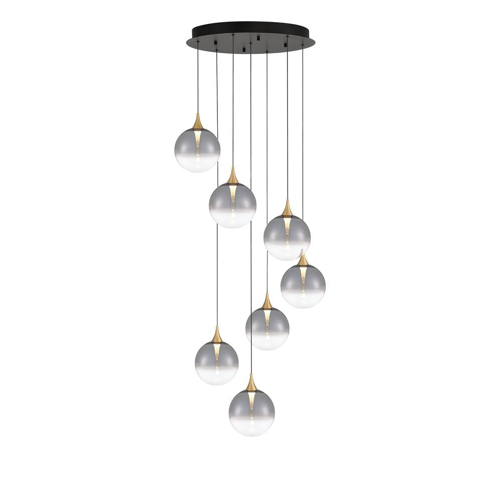 Eurofase 48928-021 Gold Iissa, Chandelier, 7-light, 21'', Gold, Smoked Glass Image 1
