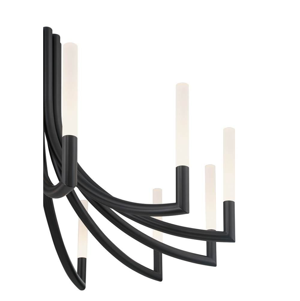Eurofase Olette, Chandelier, 12-light, 36'', Matte Black, Frosted Acrylic