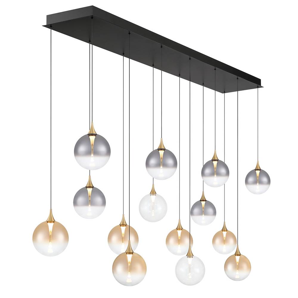 Eurofase 48938-040 Gold Iissa, Chandelier, 14-light, 72'', Gold, Mixed Glass Image 3