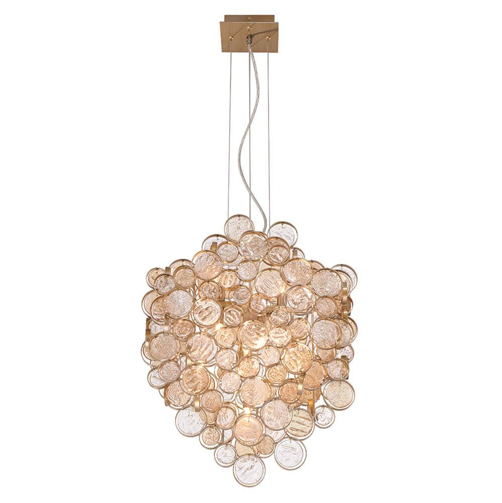 Eurofase 34030-026 Gold Trento, Chandelier, 7-light, 25'', Gold, Amber Glass Image 7