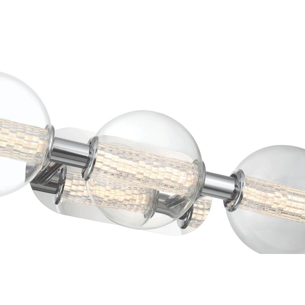 Eurofase 46809-018 Chrome Atomo, Vanity, 3lt, 25'', Chrome, Clear Glass Image 3