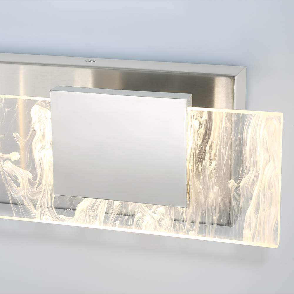 Eurofase 45346-025 Chrome Kasha, Vanity, 3lt, 28'', Chrome, Clear-white Acrylic Image 6