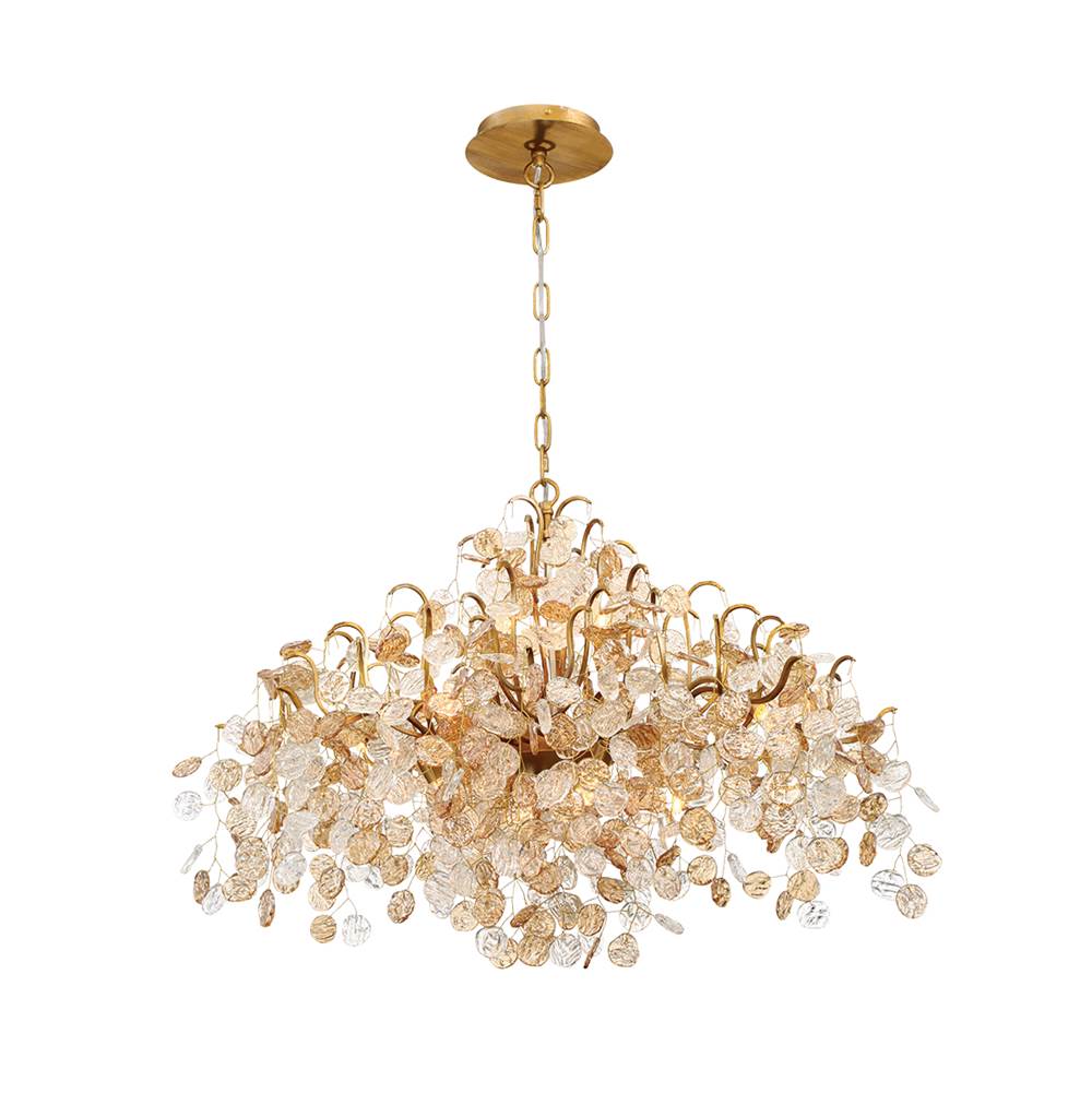 Eurofase 29060-016 Gold Campobasso, Chandelier, 11-light, 33'', Gold, Mixed Glass Image 3
