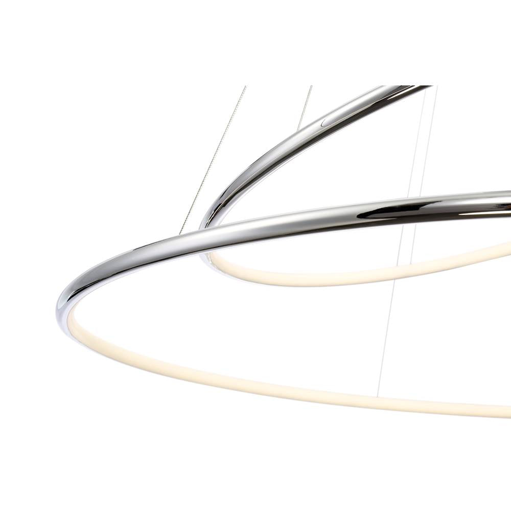 Eurofase 31861-014 Chrome Valley, Chandelier, 2-light, 32'', Chrome, White Acrylic Image 4
