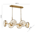 Eurofase 38130-014 Antique Brass Nottingham, Chandelier, 6-light, 43'', Antique Brass, Amber Glass Image 4