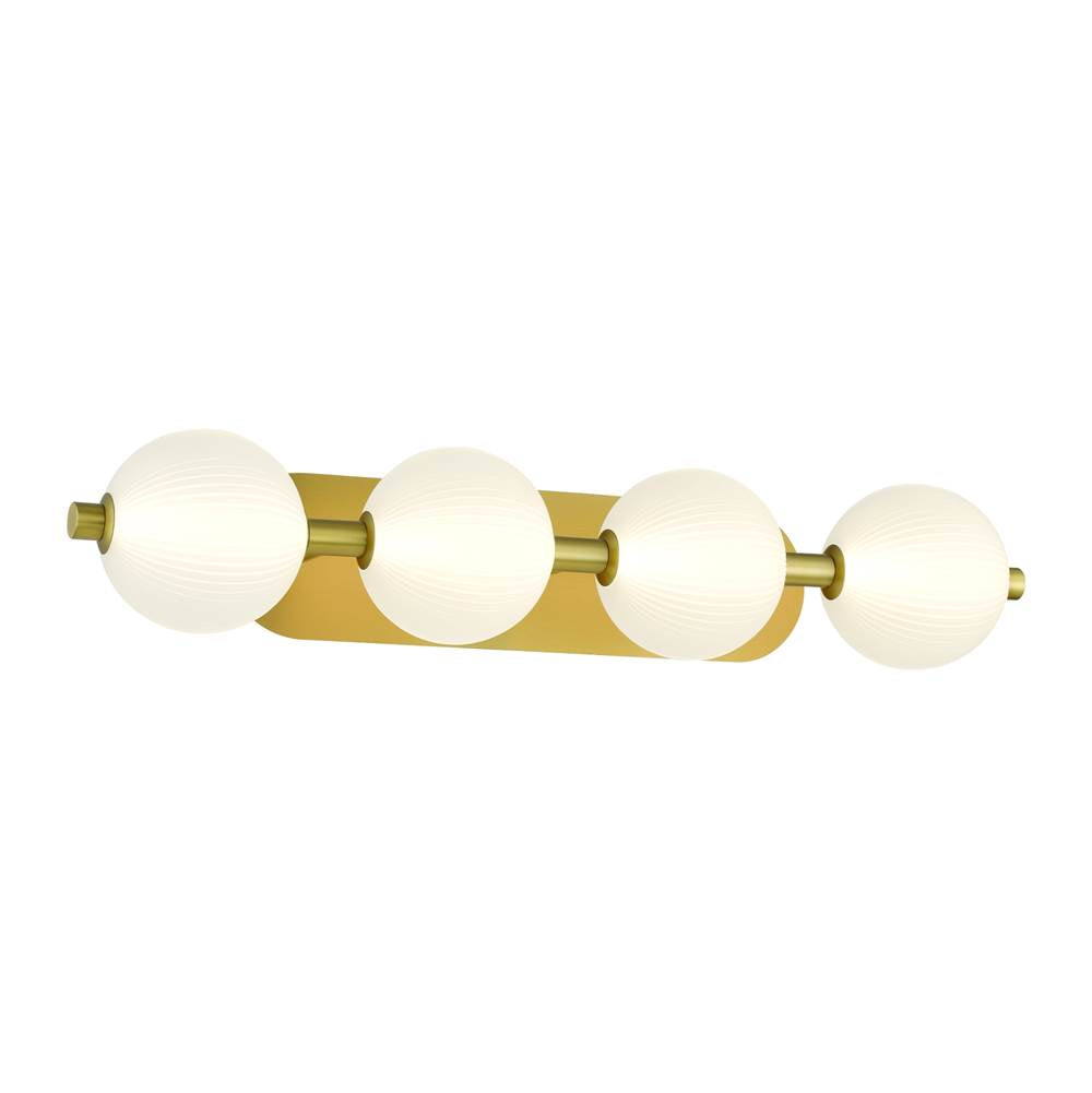 Eurofase 47194-014 Gold Palmas, Vanity, 4lt, 30'', Gold, White Glass Image 1