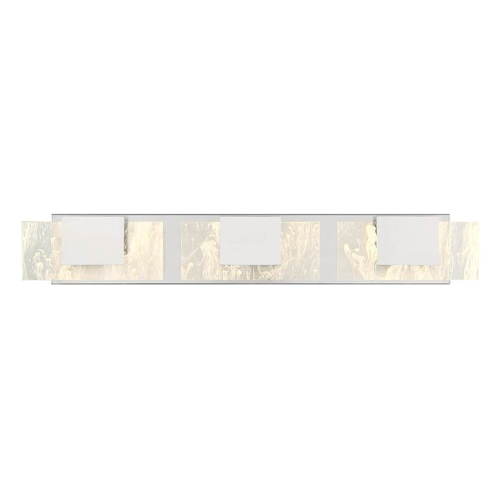 Eurofase Kasha, Vanity, 3lt, 28'', Chrome, Clear-white Acrylic