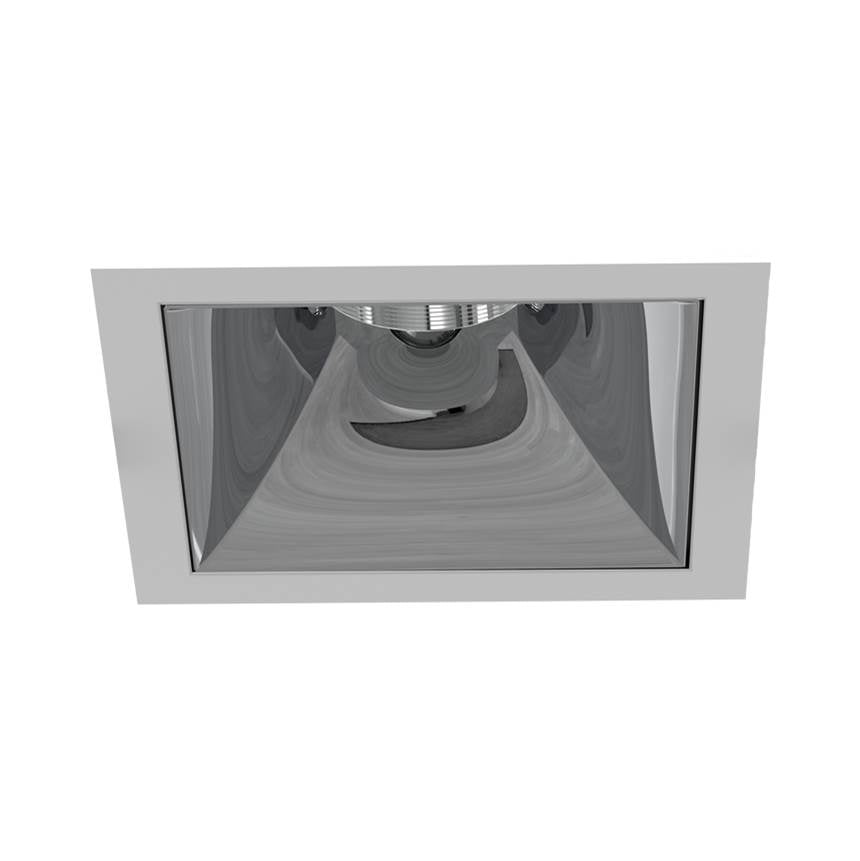 Eurofase Oscar Medium 26w Square White Trim Chrome Baffle Wide 3000k Clear Lens