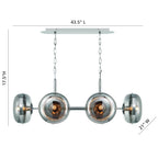 Eurofase 38130-022 Polished Nickel Nottingham, Chandelier, 6-light, 44'', Polished Nickel, Smoked Glass Image 2