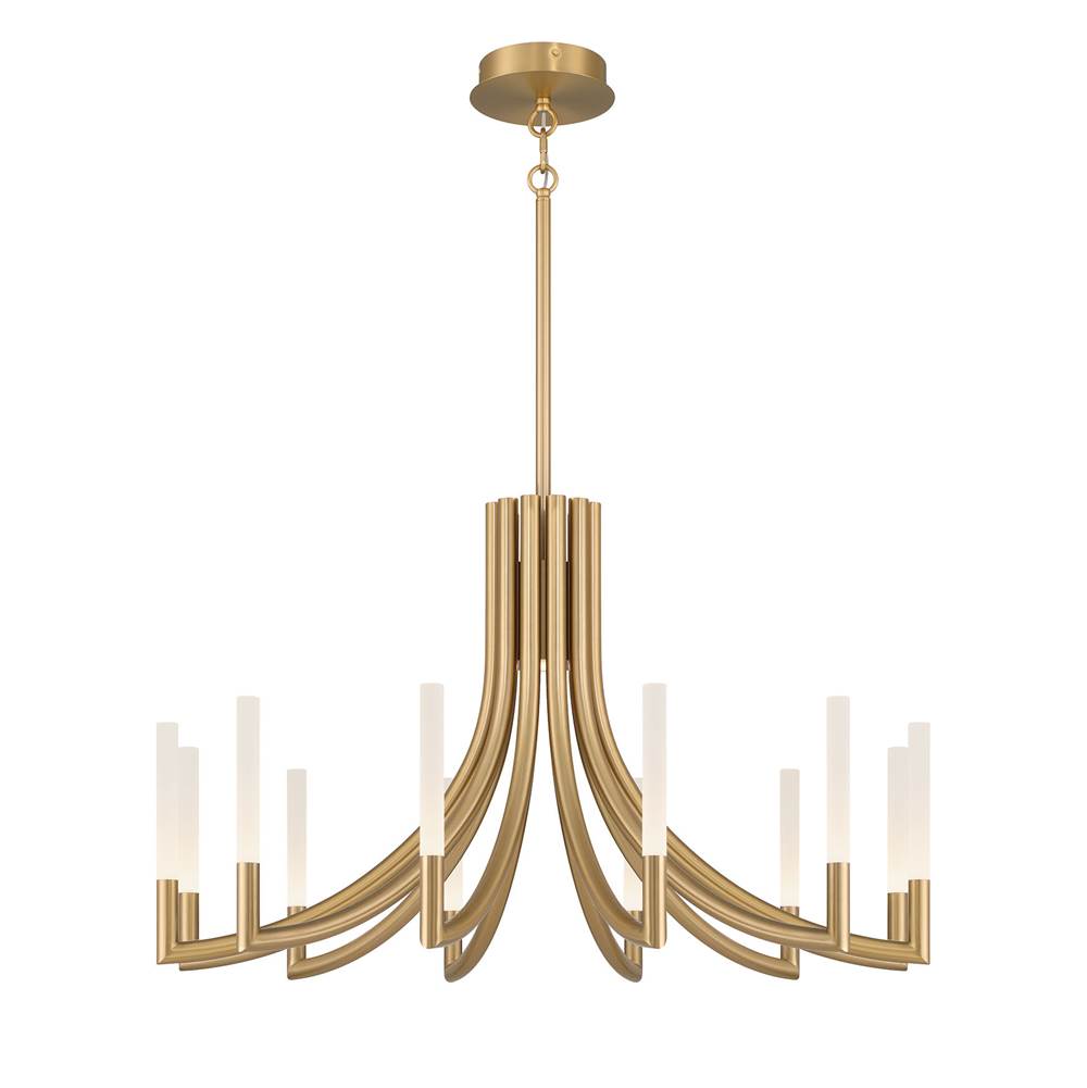 Eurofase Olette, Chandelier, 12-light, 36'', Gold, Frosted Acrylic