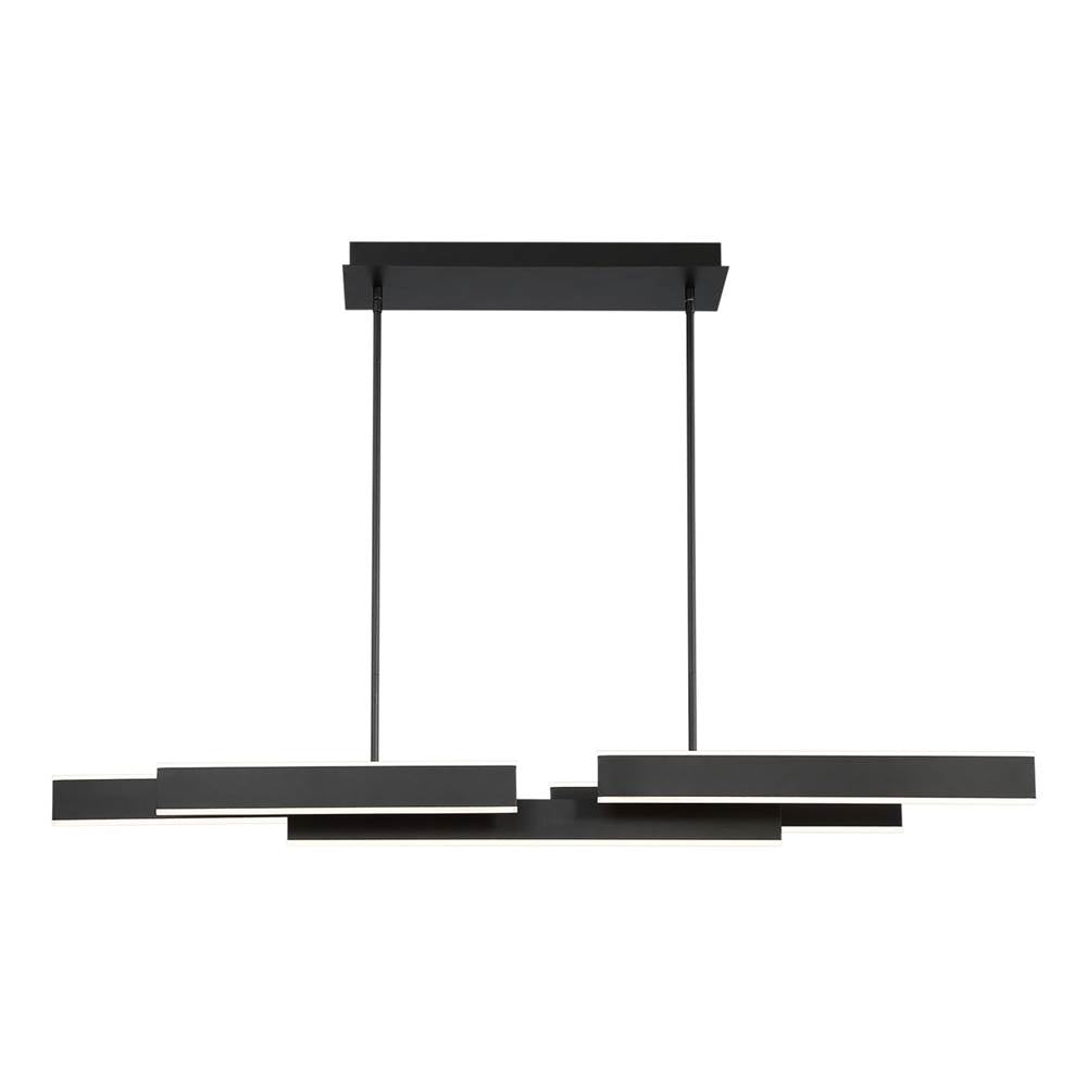 Eurofase 37065-010 Matte Black Cameno, Chandelier, 55'', Matte Black, White Acrylic Image 5