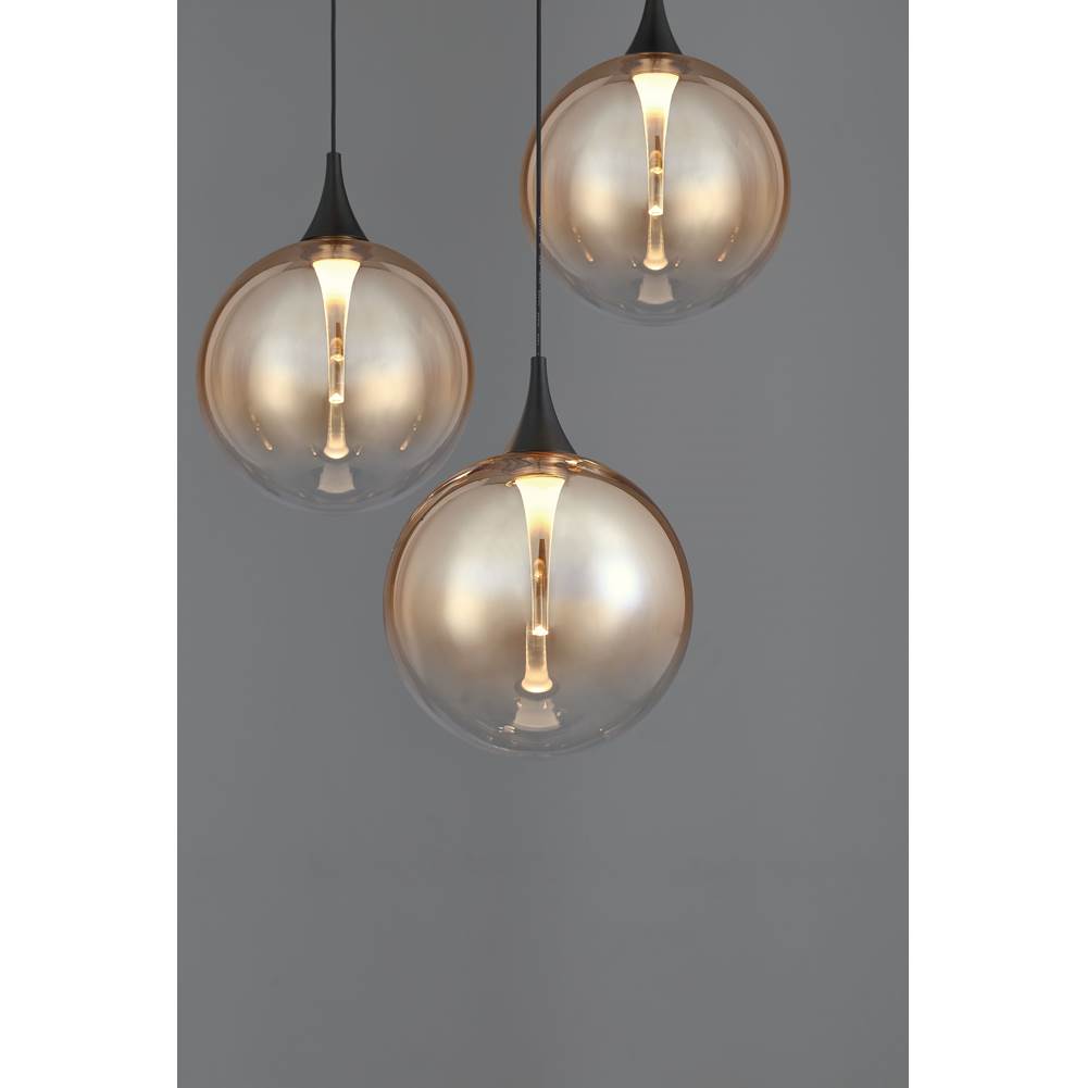 Eurofase 48929-035 Matte Black Iissa, Chandelier, 7-light, 21'', Matte Black, Amber Glass Image 2