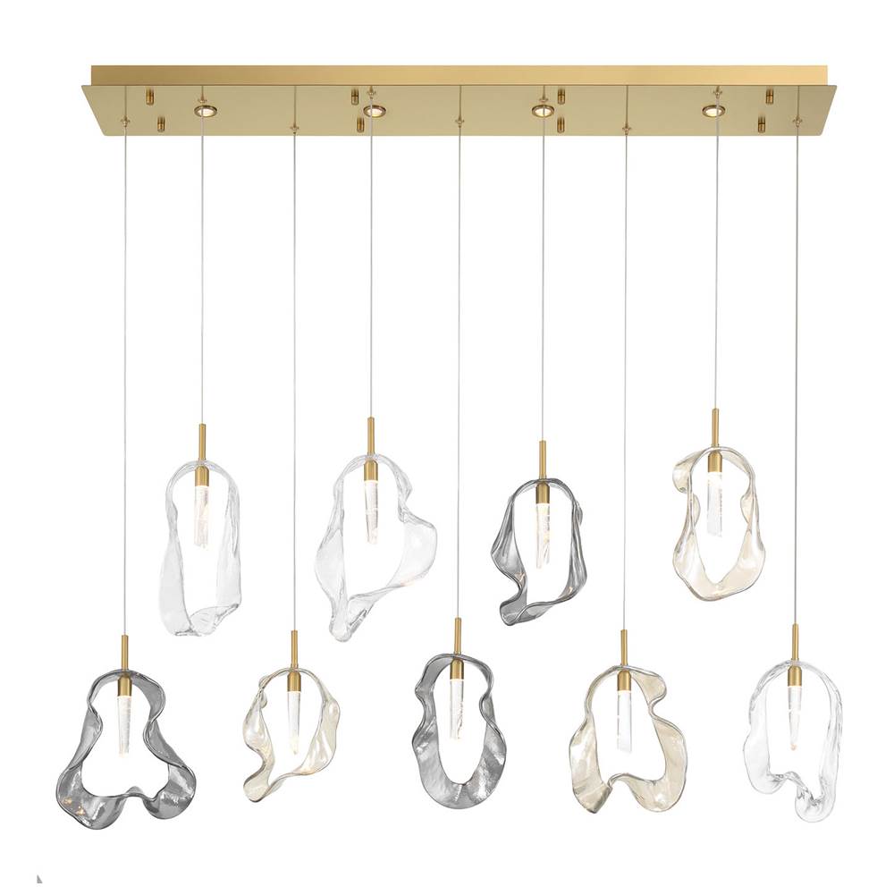 Eurofase 49239-010 Gold Norah, Chandelier, 9-light, 51'', Gold, Mixed Glass Image 7