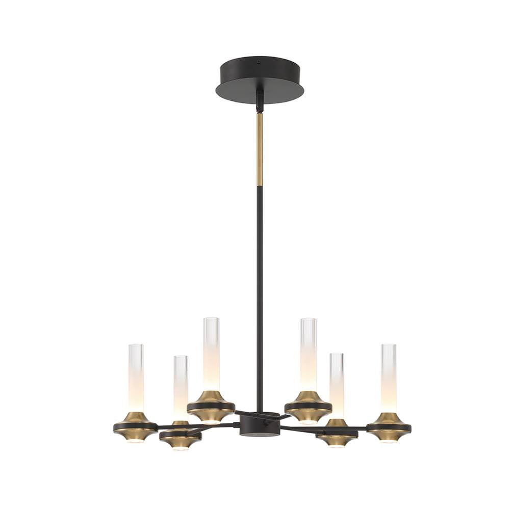 Eurofase Torcia, Chandelier, 6-light, 24'', Matte Black, White Acrylic