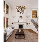 Eurofase Arlington, Chandelier, 19-light, 51'', Chrome Black, Gold Steel