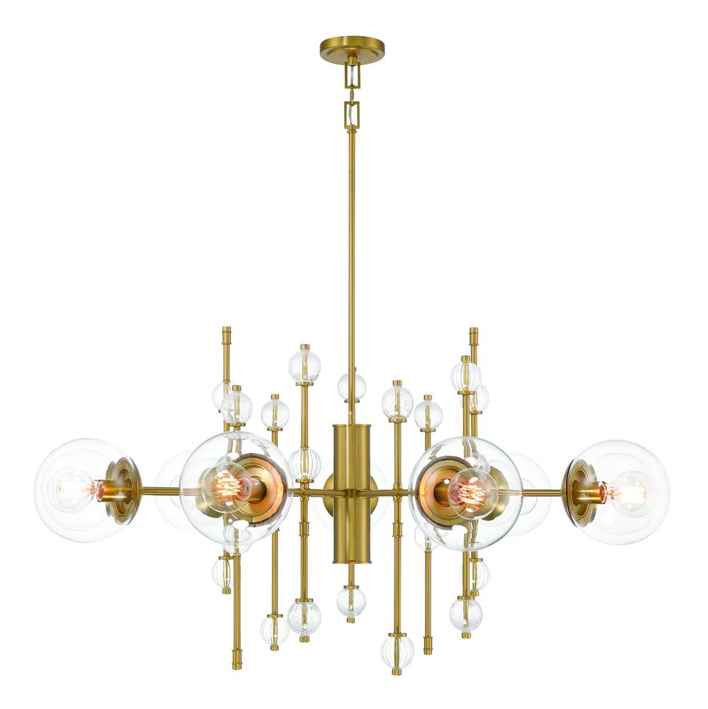 Eurofase Traiton, Chandelier, 9-light, 48'', Gold, Clear Glass