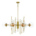 Eurofase Traiton, Chandelier, 9-light, 48'', Gold, Clear Glass